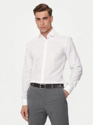 Calvin Klein Koszula K10K113164 Biały Slim Fit. Białe koszule CALVIN KLEIN, m, bez wzorów, z bawełny, bez kołnierzyka, bez ramiączek. Za 199.99 zł.