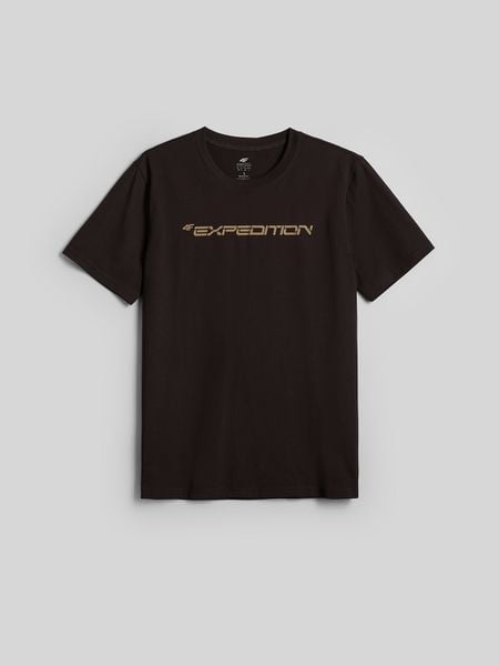 4F T-shirt regular z nadrukiem męski - brązowy XXL. Brązowe t-shirty 4F, m, bez wzorów, z bawełny, bez kołnierzyka, bez ramiączek. Za 69.99 zł.