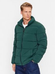 Guess Kurtka puchowa M3BL18 WFOU2 Zielony Regular Fit. Zielone kurtki Guess, m, z aplikacjami, z puchu, bez kaptura. Za 509.99 zł.