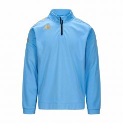 Kurtka z dresu Kappa Gassolo. Niebieskie kurtki Kappa, bez wzorów, z dresówki, bez kaptura. W wyprzedaży za 175.45 zł.