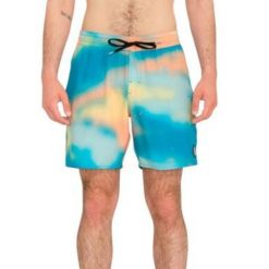 Spodenki kąpielowe męskie Volcom Baffle Trunk 17. Niebieskie kąpielówki Volcom, m, bez wzorów, z poliesteru. Za 230.60 zł.