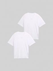 Męska Koszulka Tom Tailor Doublepack V-neck Tee White 1037738 20000. Białe t-shirty Tom Tailor, l, bez wzorów, bez kołnierzyka, bez ramiączek. Za 89.99 zł.