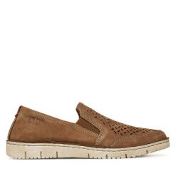 Półbuty Josef Seibel. Brązowe eleganckie półbuty Josef Seibel, bez wzorów, bez obcasa, bez zapięcia. Za 469.99 zł.