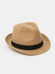 Kapelusz słomkowy - beżowy. Brązowe kapelusze Sinsay, bez wzorów. Za 19.99 zł.