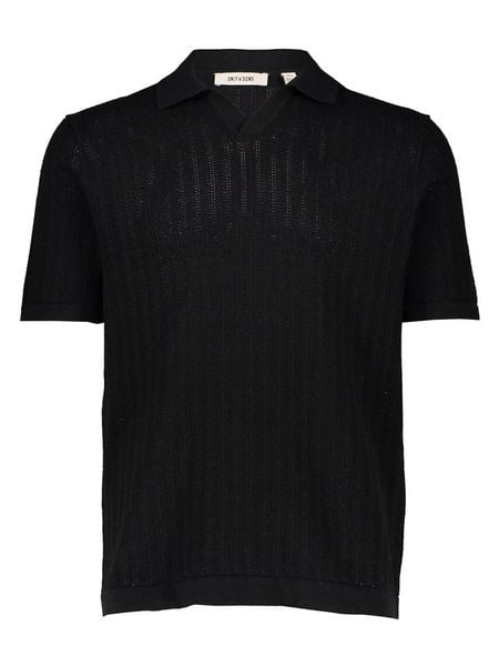ONLY & SONS Koszulka polo "Onsmoon" w kolorze czarnym rozmiar: L. Czarne koszulki polo Only & Sons, l, bez wzorów, bez kołnierzyka, bez ramiączek. Za 96.14 zł.