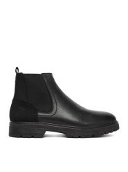 Rieker Botki CEO-F2750-00 Czarny. Czarne botki sznurowane Rieker, bez wzorów, ze skóry, bez obcasa, bez zapięcia. Za 439.99 zł.