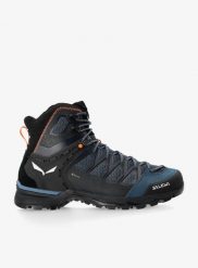 Buty trekkingowe wysokie Salewa Mountain Trainer Lite Mid GTX. Niebieskie buty turystyczne Salewa, bez wzorów, z gore-texu, bez zapięcia, trekkingowe, gore-tex. Za 831.80 zł.