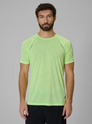 4F Koszulka do biegania szybkoschnąca męska - zielona M. Zielone t-shirty 4F, l, bez wzorów, z dzianiny, bez kołnierzyka, bez ramiączek. Za 129.99 zł.