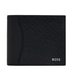Duży Portfel Męski BOSS. Czarne portfele Boss, bez wzorów. Za 419.99 zł.