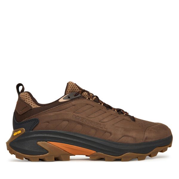 Trekkingi Merrell. Brązowe buty trekkingowe Merrell, bez wzorów, bez zapięcia. Za 549.99 zł.