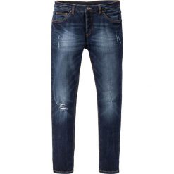 Dżinsy ze stretchem Skinny Fit Straight bonprix ciemnoniebieski "used". Jeansy marki Under Armour. Za 89.99 zł.