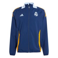 Kurtka prezentacyjna Real Madrid 2024/25. Brązowe kurtki Adidas, s, bez wzorów, z materiału, bez kaptura. Za 280.50 zł.
