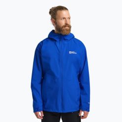 Kurtka przeciwdeszczowa męska Jack Wolfskin Prelight 2.5L LT. Niebieskie kurtki przeciwdeszczowe Jack Wolfskin, l, bez wzorów, bez kaptura. Za 559.99 zł.