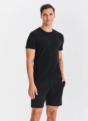 PAKO LORENTE – Męski t-shirt w czarnym kolorze, dwupak. Czarne t-shirty Pako Lorente, m, bez wzorów, z bawełny, bez kołnierzyka, bez ramiączek. Za 99.99 zł.