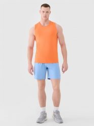 4F Spodenki treningowe szybkoschnące męskie - niebieskie M. Niebieskie krótkie spodenki sportowe 4F, l, bez wzorów, z dzianiny. Za 99.99 zł.