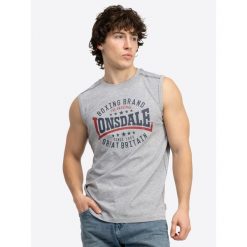 Tank top Lonsdale Regular Fit ST.Agnes. Niebieskie bezrękawniki Lonsdale, bez wzorów, bez kołnierzyka, bez ramiączek. Za 149.00 zł.