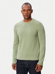 Tommy Jeans Sweter Essential DM0DM22853 Zielony Slim Fit. Zielone swetry rozpinane Tommy Jeans, m, bez wzorów, z bawełny, bez kołnierzyka, bez ramiączek. Za 369.99 zł.