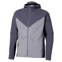 Kurtka wodoodporna z kapturem Mizuno Thermal Charge. Szare kurtki przeciwdeszczowe Mizuno, bez wzorów, z kapturem. W wyprzedaży za 602.00 zł.