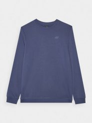 4F Bluza dresowa nierozpinana bez kaptura męska - niebieska XL. Niebieskie bluzy 4F, m, bez wzorów, z bawełny, bez kaptura. Za 129.99 zł.