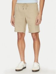 Tommy Hilfiger Szorty materiałowe Harlem MW0MW37804 Beżowy Regular Fit. Brązowe szorty Tommy Hilfiger, m, bez wzorów, ze lnu. Za 309.99 zł.