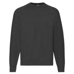 Klasyczna Bluza Raglanowa Unisex Dla Dorosłych. Czarne bluzy Fruit of the Loom, m, bez wzorów, bez kaptura. Za 79.99 zł.