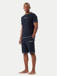 Guess Piżama U6GX03 KCAM1 Granatowy Regular Fit. Niebieskie piżamy Guess, m, z aplikacjami, z bawełny, bez ramiączek. Za 269.99 zł.