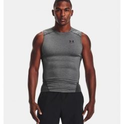 Koszulka męska tank top UNDER ARMOUR 1361522 bez rękawów. Szare bezrękawniki Under Armour, m, bez wzorów, bez kołnierzyka, bez ramiączek. W wyprzedaży za 89.99 zł.