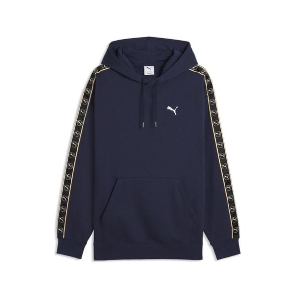 Męska bluza z kapturem Essentials Elevated Tape o luźnym kroju PUMA. Niebieskie bluzy z kapturem Puma, na jesień, m, bez wzorów, z bawełny, z kapturem. Za 259.00 zł.