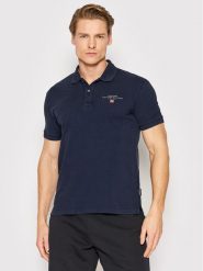 Napapijri Polo Elbas NP0A4GDL Granatowy Regular Fit. Niebieskie koszulki polo Napapijri, m, bez wzorów, z bawełny, bez kołnierzyka, bez ramiączek. Za 149.99 zł.