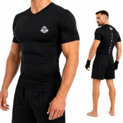 Koszulka kompresyjna męska czarna COMBATWEAR DBX Bushido. Czarne odzież kompresyjna DBX BUSHIDO, l, bez wzorów, z materiału, na fitness i siłownię. Za 109.99 zł.