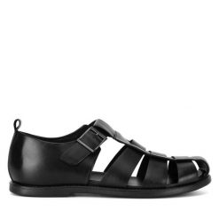 Sandały GINO ROSSI. Czarne sandały Gino Rossi, bez zapięcia. Za 229.99 zł.