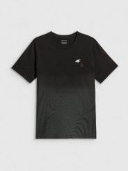 4F T-shirt regular z nadrukiem męski - czarny XXL. Czarne t-shirty 4F, bez wzorów, z materiału, bez ramiączek, na fitness i siłownię. Za 89.99 zł.