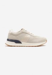 Beżowe Buty Sportowe Sneakersy z Ozdobnym Napisem Zaliadne. Brązowe buty sportowe casual Born2be, bez wzorów, bez zapięcia. W wyprzedaży za 111.99 zł.