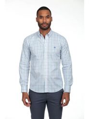 The Time of Bocha Koszula - Regular fit - w kolorze biało-błękitno-zielonym rozmiar: M. Białe koszule The Time of Bocha, m, bez wzorów, z bawełny, bez kołnierzyka, bez ramiączek. Za 130.99 zł.