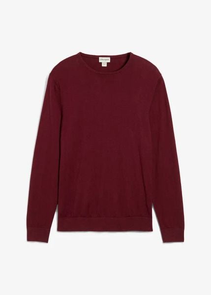 Cienki sweter z wysokogatunkowej wełny merino. Czerwone swetry nierozpinane bonprix, l, bez wzorów, z bawełny, bez kołnierzyka, bez ramiączek. Za 124.99 zł.