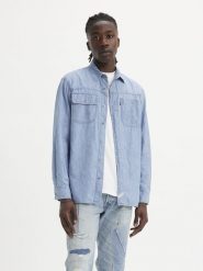 Levi's Koszula dżinsowa "Auburn Worker" - Relaxed fit - w kolorze błękitnym rozmiar: XL. Niebieskie koszule Levi's®, s, bez wzorów, z bawełny, bez kołnierzyka, bez ramiączek. Za 137.42 zł.