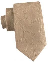 Męski Krawat - Złoto-beżowy z Fakturą Materiału - Alties. Brązowe krawaty i muchy Alties, bez wzorów, z tkaniny. Za 55.00 zł.