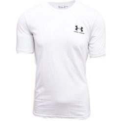Lewy T-Shirt Under Armour Sportstyle Dorosłych. Białe t-shirty sportowe Under Armour, bez wzorów, bez ramiączek, na fitness i siłownię. Za 99.00 zł.