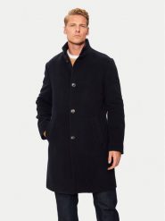 Tommy Hilfiger Płaszcz wełniany MW0MW37956 Granatowy Regular Fit. Niebieskie płaszcze Tommy Hilfiger, na zimę, m, bez wzorów, z wełny, bez kaptura. Za 1,799.00 zł.