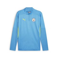 Męska bluza treningowa Manchester City z zamkiem 1/4 PUMA Magic Blue Yellow Glow. Niebieskie bielizna termoaktywna Puma, m, bez wzorów, bez ramiączek, do piłki nożnej. W wyprzedaży za 291.00 zł.