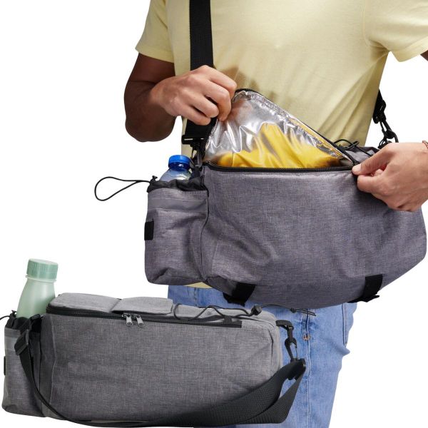 Torba rowerowa Xqmax Pro na bagażnik termiczna. Szare torby na ramię XQ MAX, bez wzorów, z materiału, na ramię, duże, bez dodatków. Za 35.98 zł.