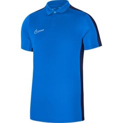 Koszulka treningowa męska Nike DF Academy 23 SS Polo. Niebieskie koszulki polo Nike, m, bez wzorów, bez kołnierzyka, bez ramiączek. Za 145.00 zł.