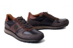BUGATTI 331-APA04-1441 1511 grey/dark grey, półbuty męskie. Szare eleganckie półbuty Bugatti, bez wzorów, bez obcasa, bez zapięcia. Za 409.31 zł.