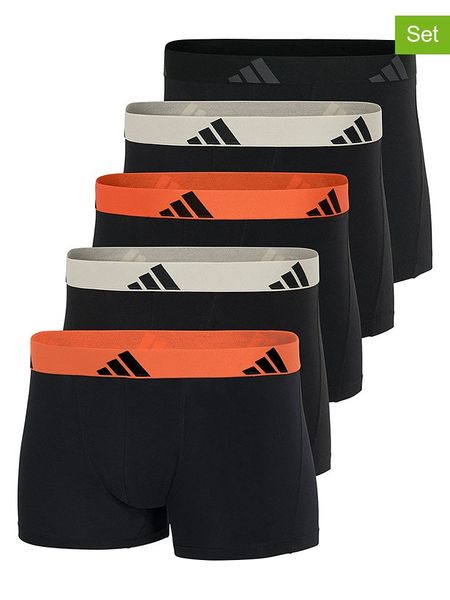 Adidas Bokserki (5 par) w kolorze czarnym rozmiar: L. Czarne bokserki Adidas, l, bez wzorów. Za 148.26 zł.