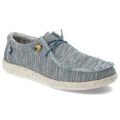Niebieskie Półbuty Pitas Modne Obuwie Męskie. Niebieskie eleganckie półbuty Pitas, bez wzorów, z materiału, bez obcasa, bez zapięcia. Za 299.00 zł.