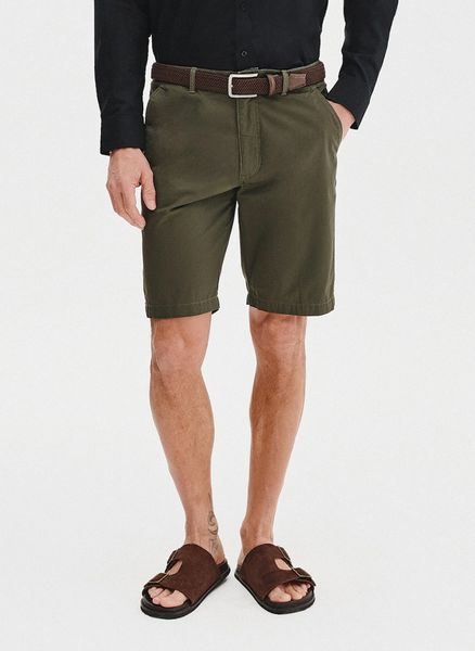 PAKO LORENTE - Bawełniane zielone szorty męskie. Zielone szorty Pako Lorente, m, bez wzorów, z bawełny. Za 79.99 zł.