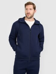 4F Bluza dresowa rozpinana z kapturem męska - granatowa XL. Niebieskie bluzy 4F, m, bez wzorów, z dresówki, z kapturem. Za 179.99 zł.