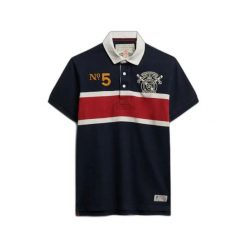 Polo Superdry Emblem Jersey. Niebieskie koszulki polo sportowe Superdry, m, bez wzorów, z jersey, bez kołnierzyka, bez ramiączek. Za 284.00 zł.