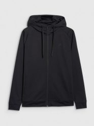 4F Bluza treningowa szybkoschnąca męska - czarna S. Czarne bluzy z kapturem 4F, m, bez wzorów, z dzianiny, z kapturem. Za 199.99 zł.