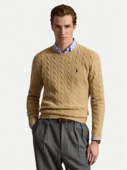 Polo Ralph Lauren Sweter 710876762009 Beżowy Regular Fit. Brązowe swetry rozpinane Polo Ralph Lauren, m, bez wzorów, z wełny, bez kołnierzyka, bez ramiączek. Za 1,199.00 zł.